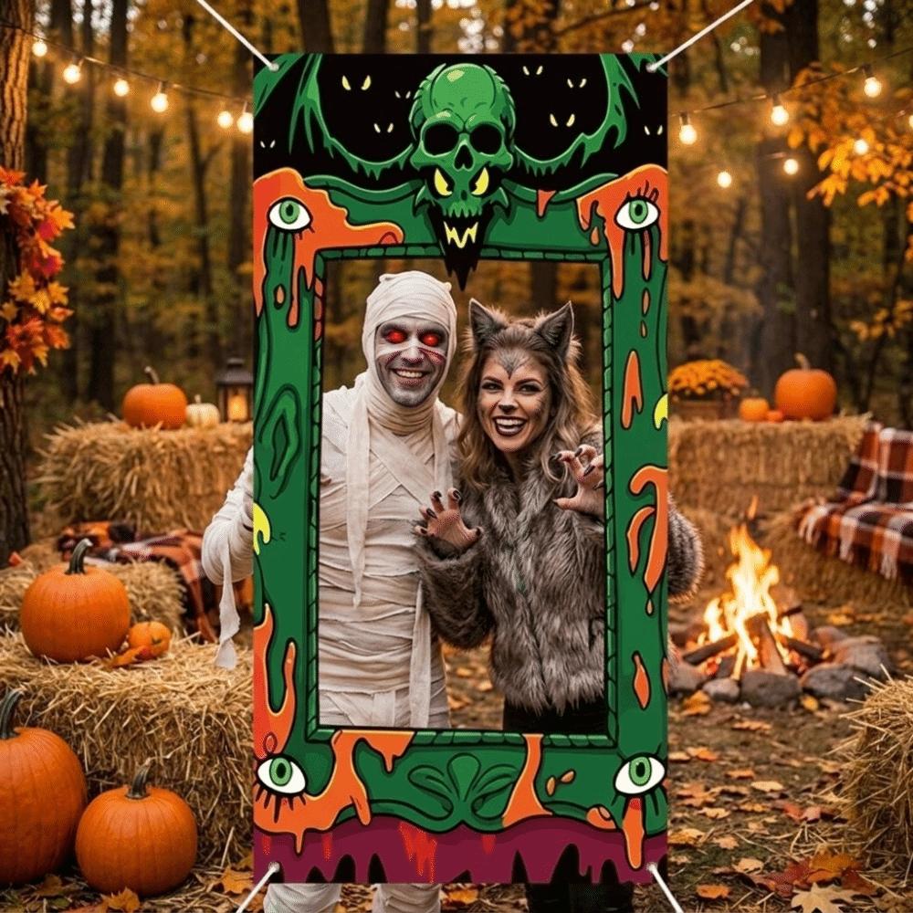 Pumpkin Halloween Photo Booth Frame Props Spooky Halloween Photo Backdrop Halloween Party