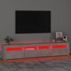 TV Cabinet with LED Lights Concrete Grey 210 x 35 x 40 cm