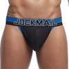 Трусы JOCKMAIL, модное брендовое сексуальное мужское нижнее белье, дышащее сетчатое нижнее белье с низкой талией, высоким разрезом, большой чехол для мошонки, спортивные трусы