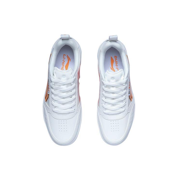 Li Ning No. 258 Non-Slip Wear-Resistant Low-Top Skate Shoes Unisex Sneakers White Orange AGCR201-1