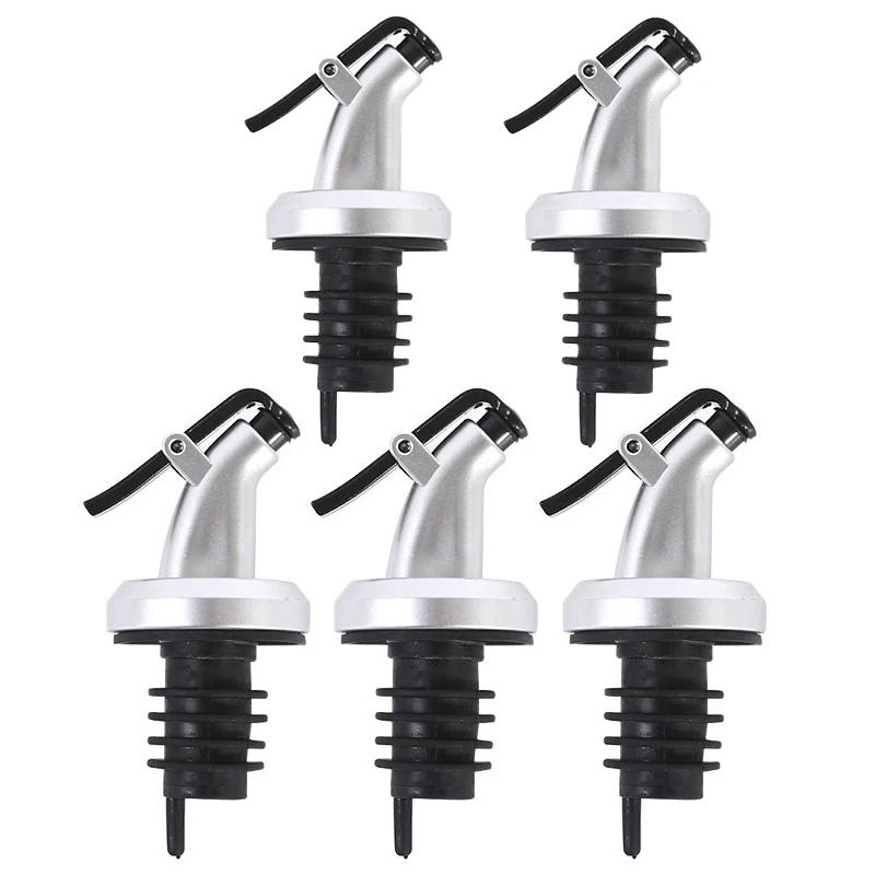 5/10pcs Controllable Oil Bottle Stopper Rubber Seal Leak Prevention Nozzle Sprayer Wine Vinegar Bottles Spouts Kitchen Accessory