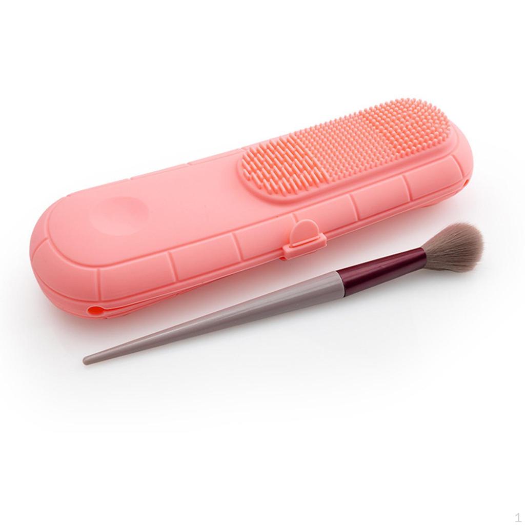 Brush Cleaning Holder Cosmetic Organizer Case Cleaner and Dryer Silicone Storage