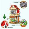 Мини-лесная хижина с видом на улицу, комплект строительных блоков для дома, набор кирпичей «сделай сам» для детей/взрослых, рождественский подарок