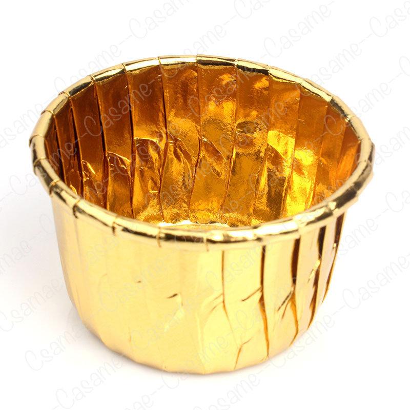 50 шт./упак. золотая фольга, серебряная, для кексов, обертки для тортов, противень, чехол для выпечки, бумажные стаканчики для торта, кондитерские инструменты, праздничные принадлежности