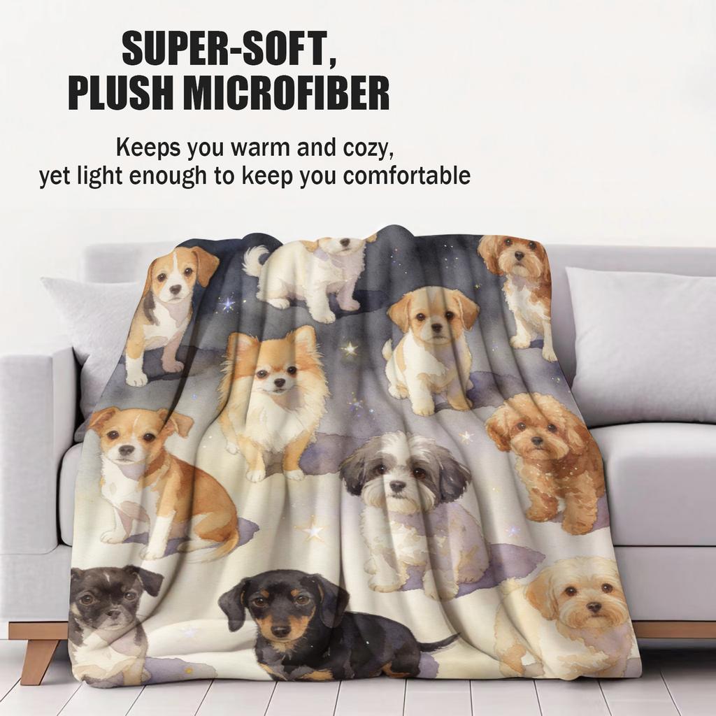 Hot Dog Cute Pet Printed Pattern Blanket Small Cover Blanket Soft And Suitable For All Seasons Dormitories Bedrooms Sofas Nap
