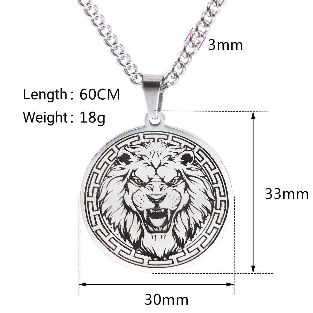 Bear Wolf Tiger Lion Elk Animal Mens Punk Pendant Necklace Stainless Steel Sweater Chains Women Choker Jewelry Gifts
