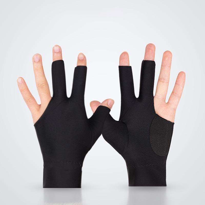 1Pc Spandex Snooker Billiard Cue Glove Pool Left Hand Open Three Finger Accessory Professional Billiards Gloves Left Hand Cover