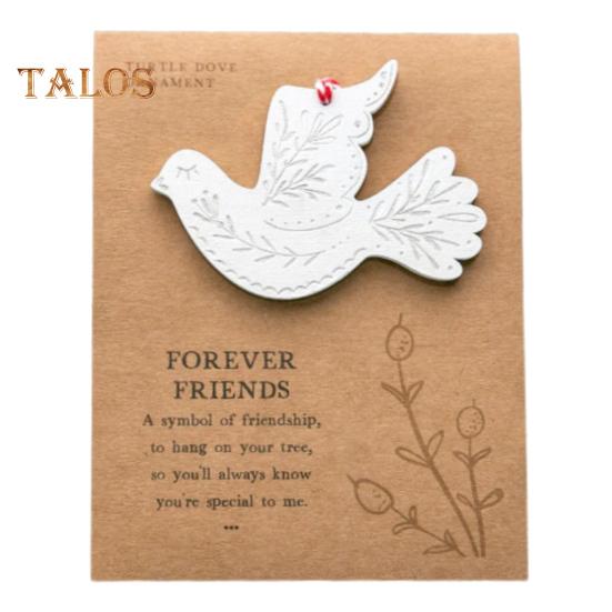 Рождественское украшение дружбы, деревянный белый голубь с конвертом, украшение в виде голубя дружбы, подарок лучшему другу