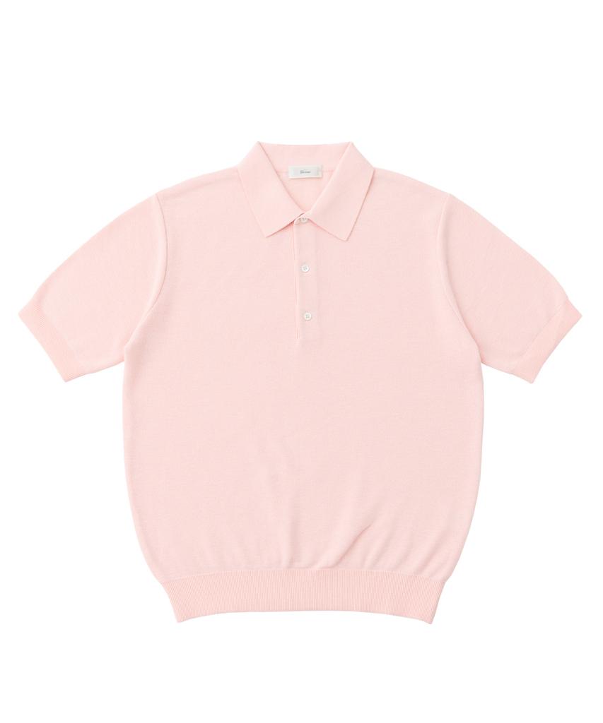 VERNO 26Ss Waffle Polo Knit Pink