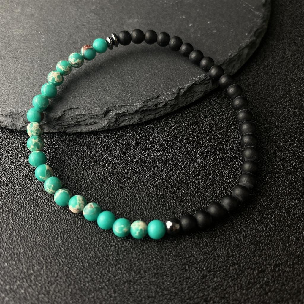 Новая мода 4 мм браслет из бусин унисекс с натуральной картой вулканический камень браслет медитация йога гематит браслет ювелирные изделия ручной работы Joias