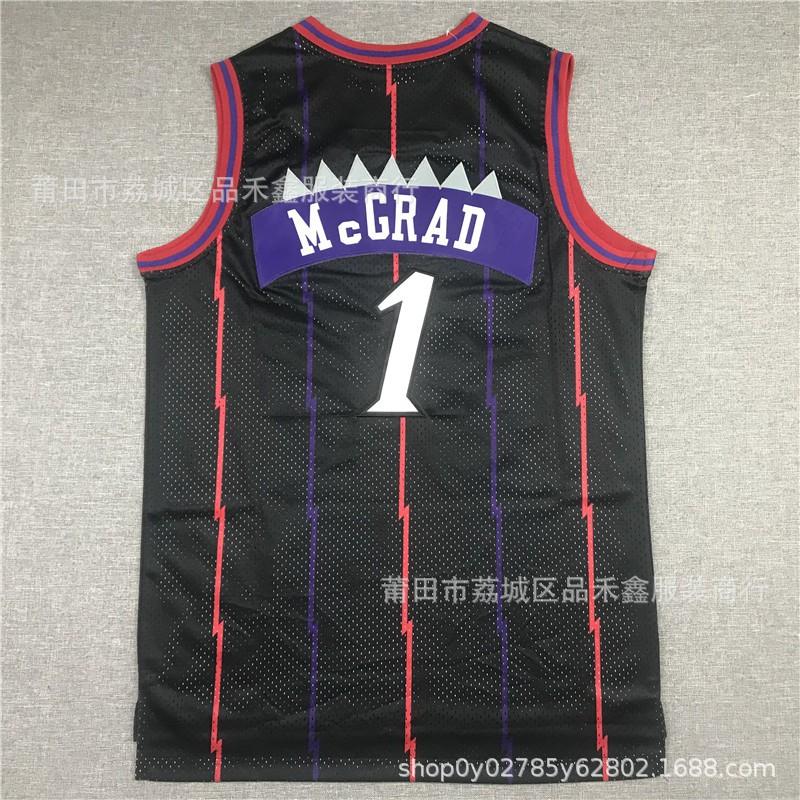 Mens Basketball Jersey Toronto Raptors Vince Carter 15 Tracy McGrady 1 Purple White Black Cotton Sportswear