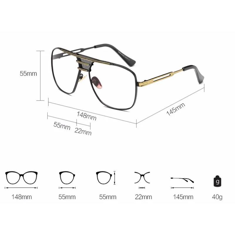 New Black Eye Glasses Frames for Men Women High Quality Big Gold Rimmed Glasses Men Frames