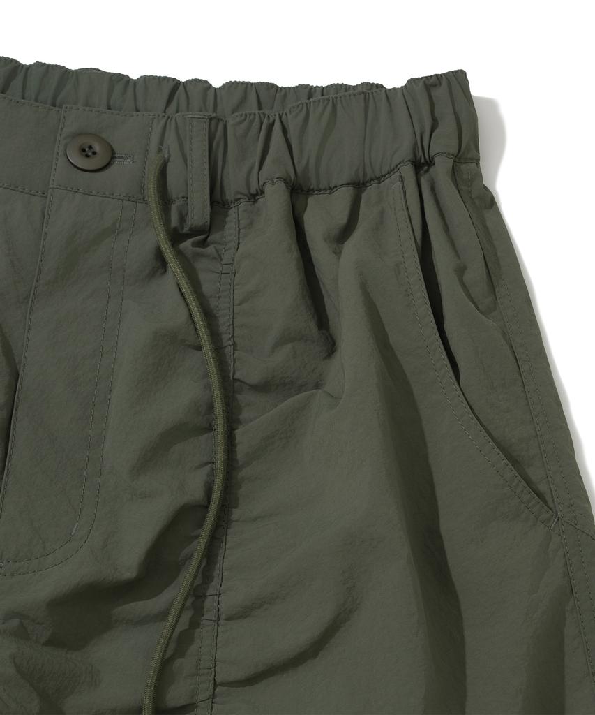 NOT4NERD Contour Shirring Nylon Cargo Pants - Khaki