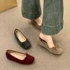 Французские ретро балетки на плоской подошве с мелким вырезом туфли-одинарки женские новые шерстяные на мягкой подошве туфли Дуду на одной педали женские туфли