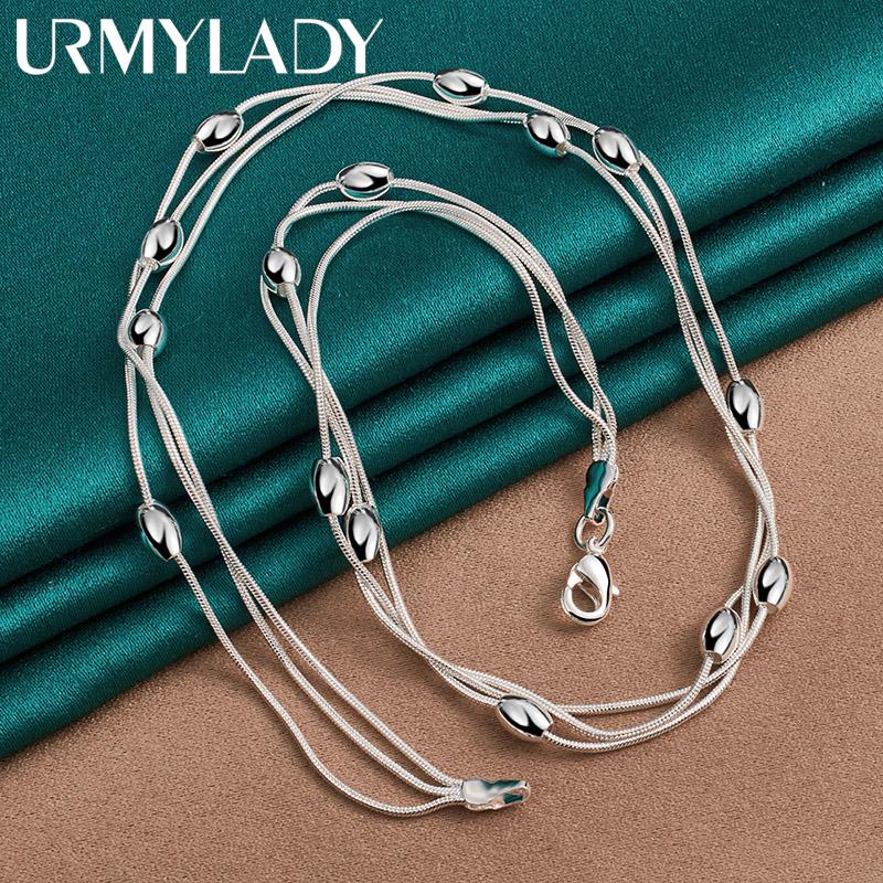 Ювелирные изделия ожерелья из стерлингового серебра 925 пробы, 18 дюймов, MN292