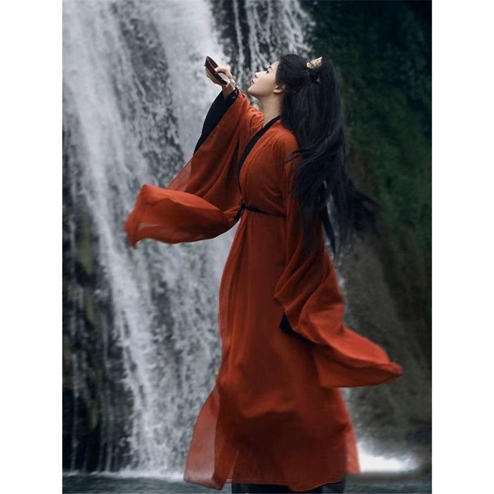 Китайский традиционный ежедневный однотонный костюм Hanfu в стиле династии Вэй и Цзинь Hanfu