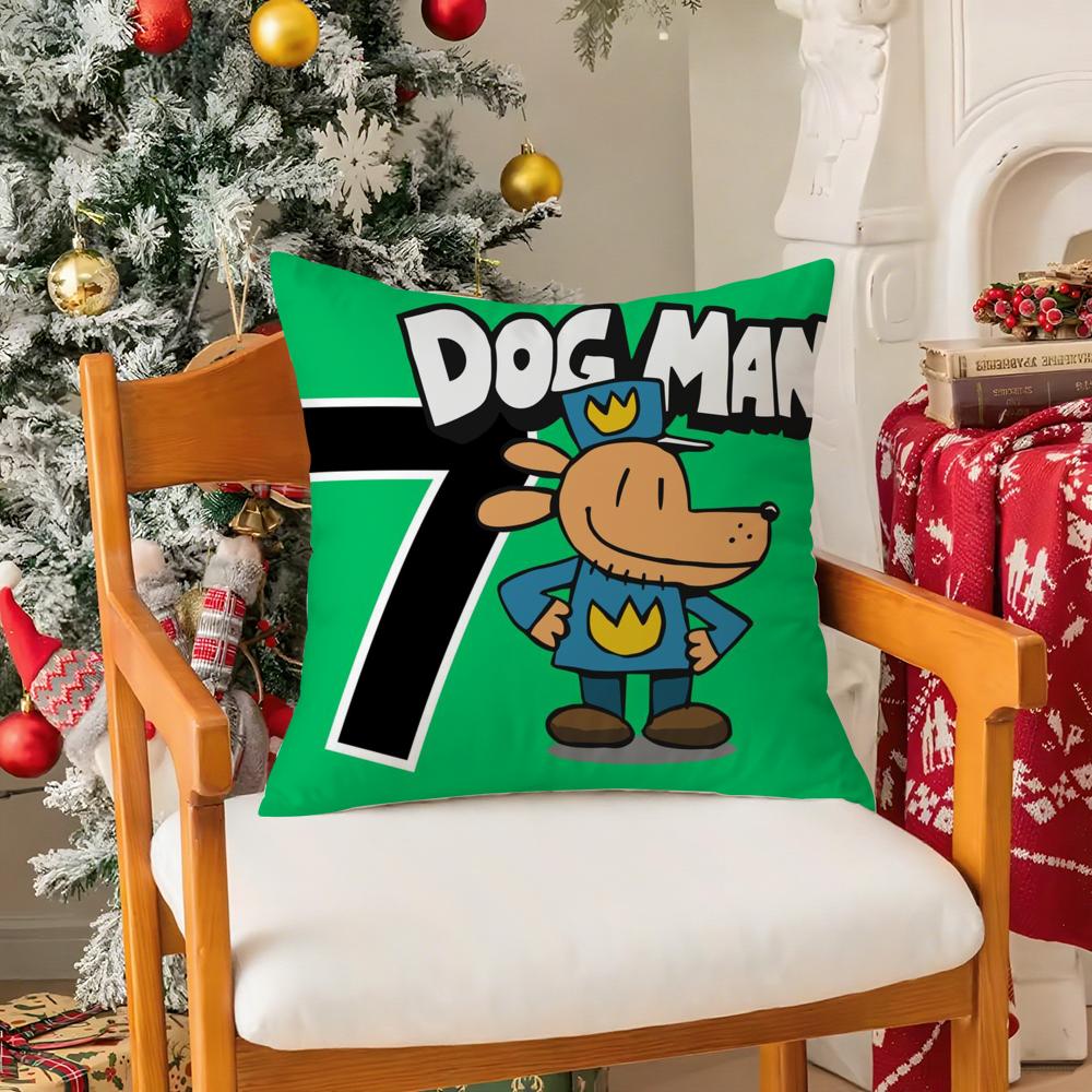 Comic Cartoon Dogmans Pillow Case Silky elegant Comfort Sofa Bed Invisible zipper