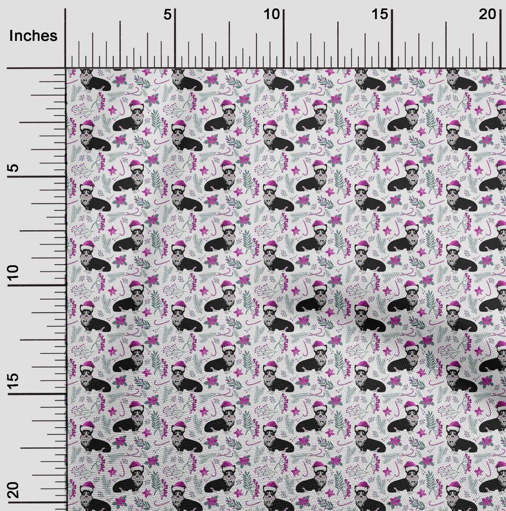 oneOone Ткань Cotton Flex Light Brown Fabric Floral & Puppies Dress Material Fabric Print Fabric By The Yard 40 Inch