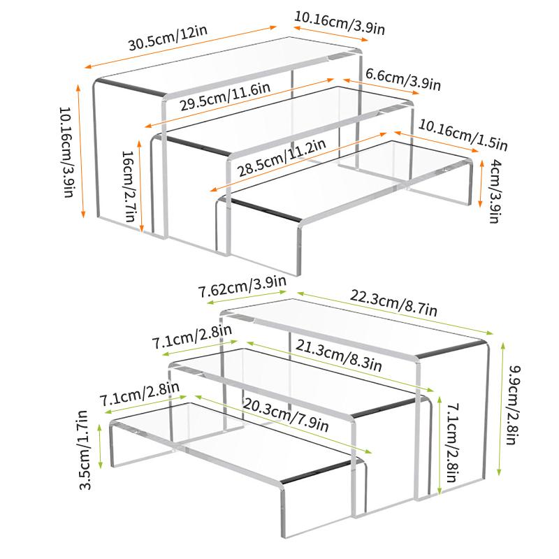 Desktop Display Stand Acrylic Multi Layer Transparent Storage Rack for Classroom Supplies Office Desk Organizer