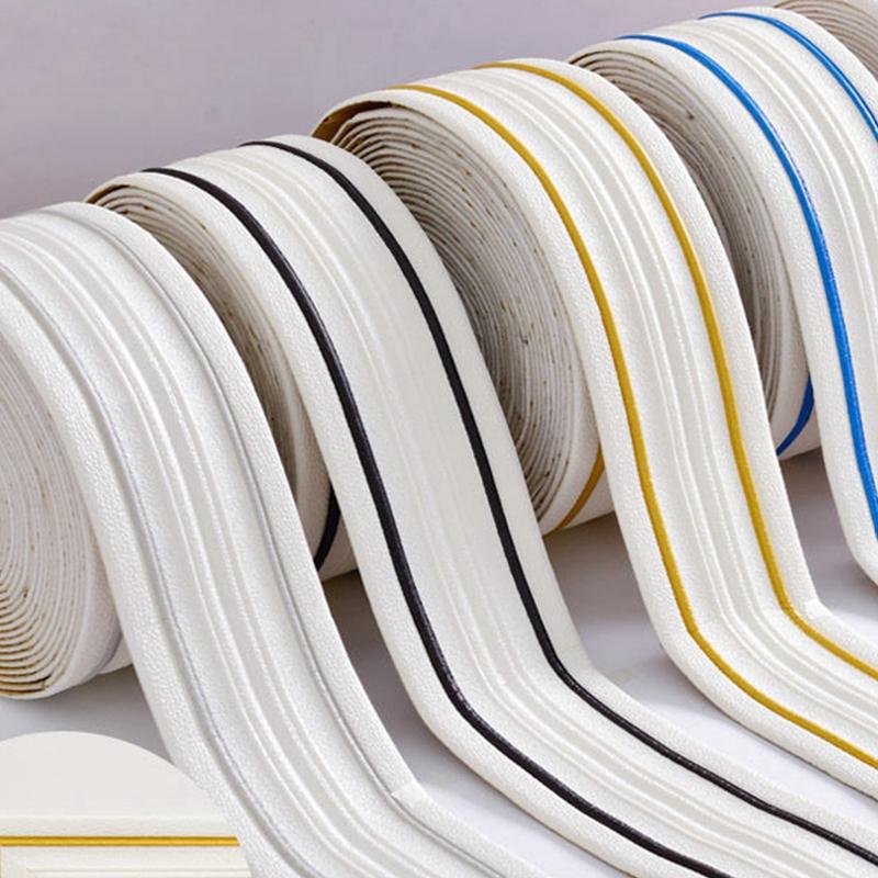 230смX14см самоклеящаяся линия плинтуса 3D пенопластовая полоса для стен наклейки водонепроницаемая плитка бордюрная бумага декор настенная наклейка