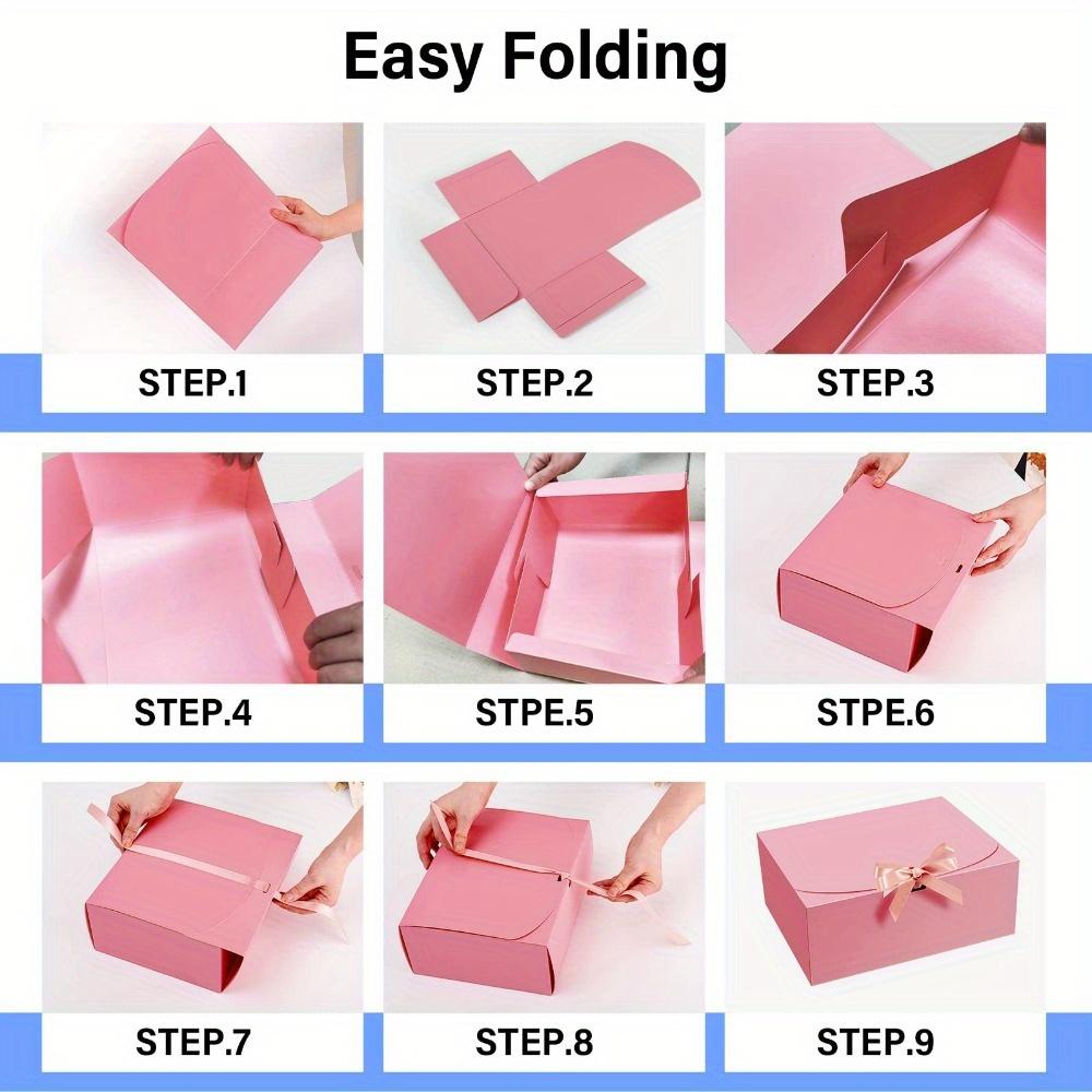 8 шт. розовых подарочных коробок из крафт-бумаги с крышками, большие коробки для предложений руки и сердца подружкам невесты и свадебных сувениров с лентой, идеально подходят для дней рождения, рождественских вечеринок