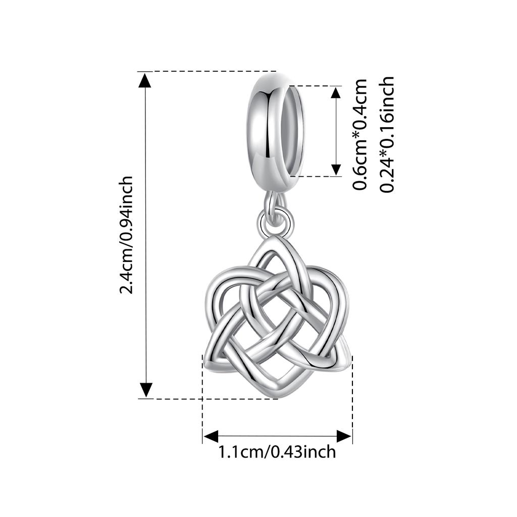 WOSTU 925 Silver Hollow Celtic Knot Charms Snake Pendant Oxidized Love Beads Fit Bracelet DIY Necklace Jewelry