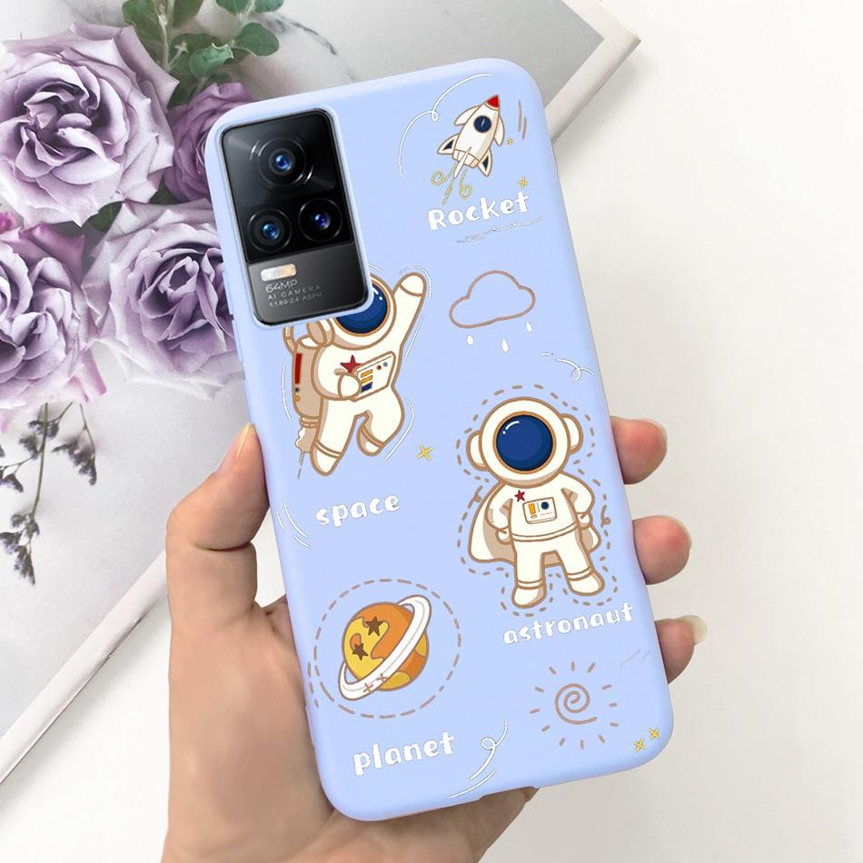 Чехол для Vivo V21e Чехол Vivo V21E 4G V 21E V2061 Милый Мультяшный Конфетный Цвет Мягкий Силиконовый ТПУ Задняя Крышка Телефона