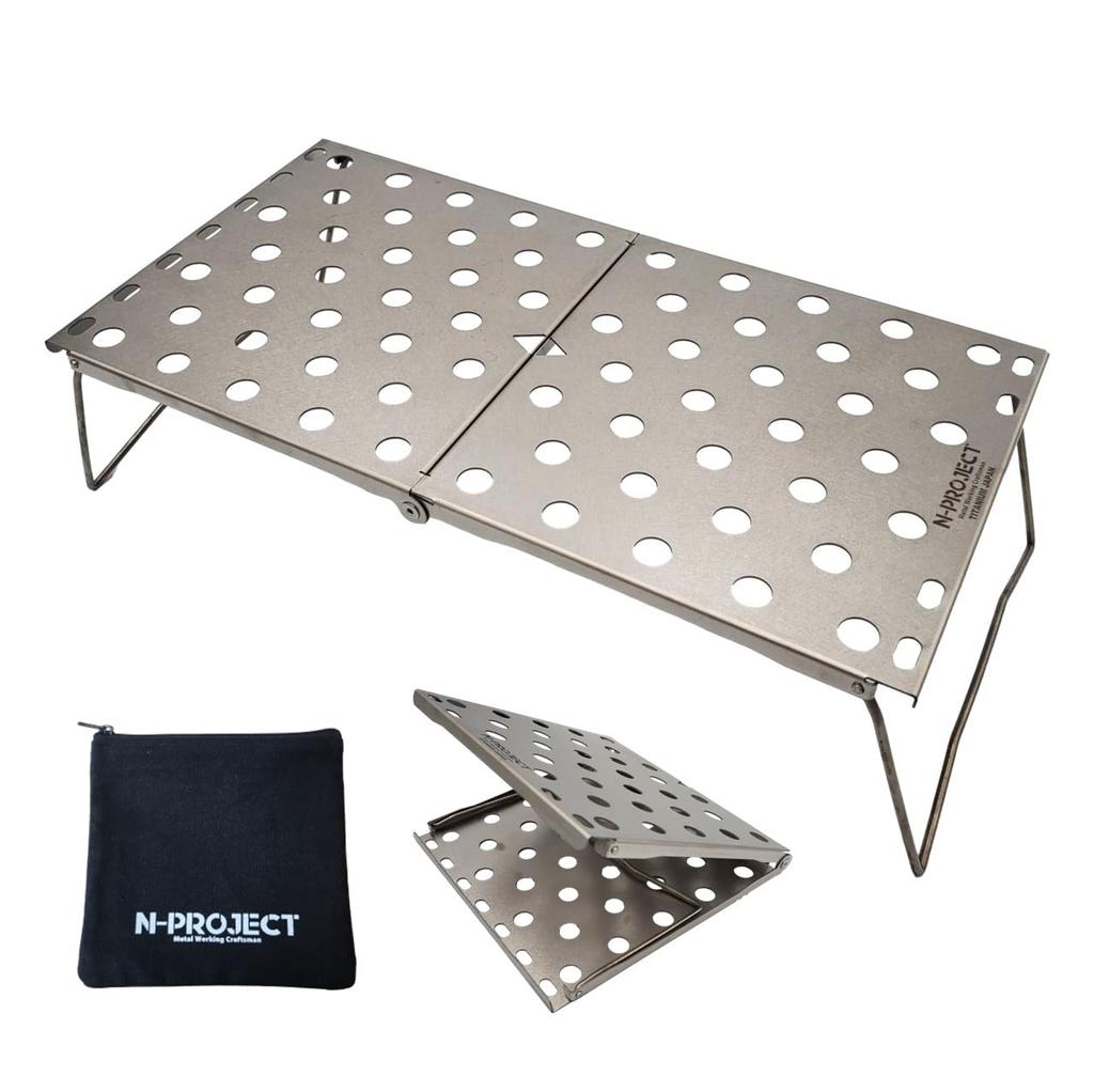 Titanium Table Foldable Compact Outdoor Table Perfect Size for Mountain Climbing and Solo Camping UL TITANIUM TABLE In N-project (L) / / / [Made