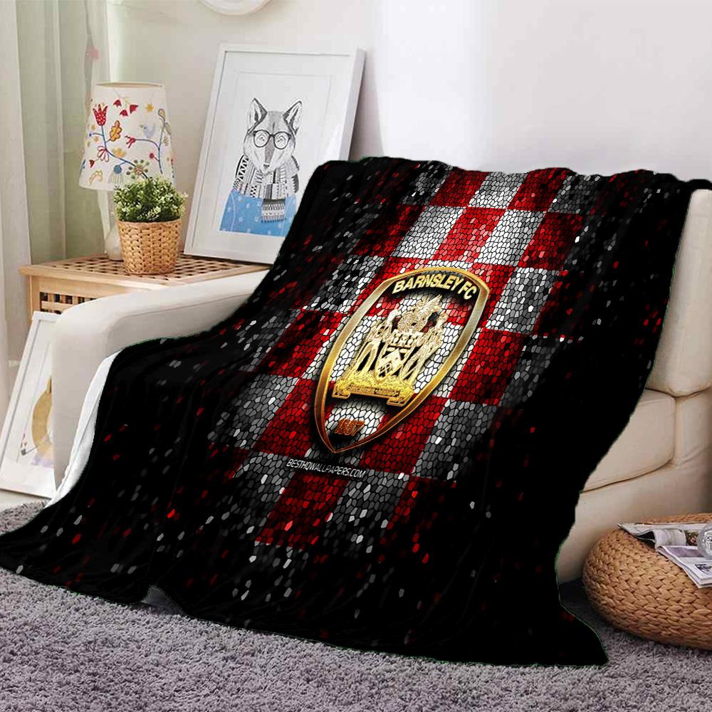 Barnsley Crest Design Flannel Blanket, Soft Polyester, Modern Design, All-Season for Camping, Travel, Gifts for holidays or birthdays