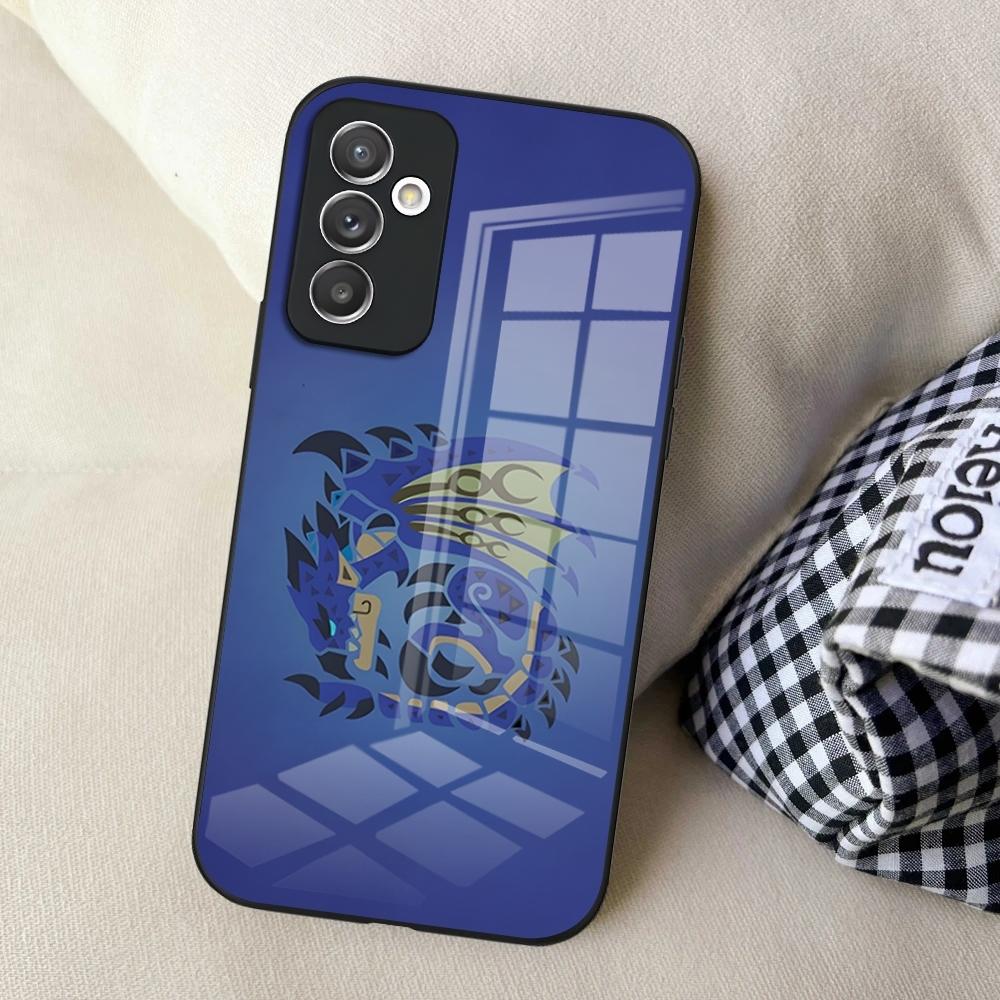 Чехол для телефона M-Monster Hunter для S25 Samsung S24 Ultra S23 Fe S22 Plus S20 S21 A16 A54 A34 A53 Стеклянная крышка