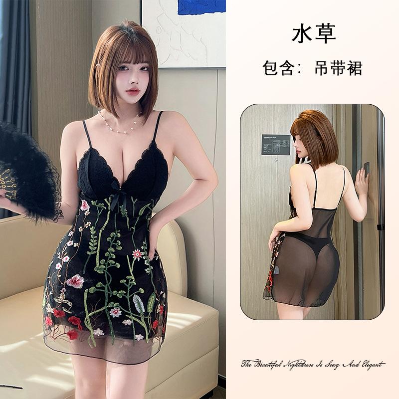 Женская кружевная сетчатая ночная рубашка Pure Desire, дышащая, с глубоким V-образным вырезом, многостильная, сексуальная одежда для отдыха, универсальная, соблазнительная одежда для сна, с разнообразным выбором