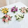 Simulated Candle Rings Wreaths Silk Fake Rose Flower 20cm Artificial Flowers  Wedding Decoration
