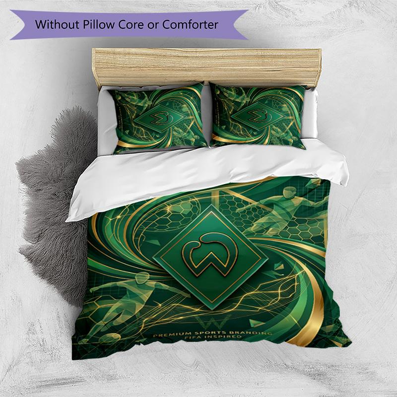 Werder Bremen Football Printed 3 Pieces Bedding Set, Comfortable Skin Friendly Bedroom Duvet Cover Set
