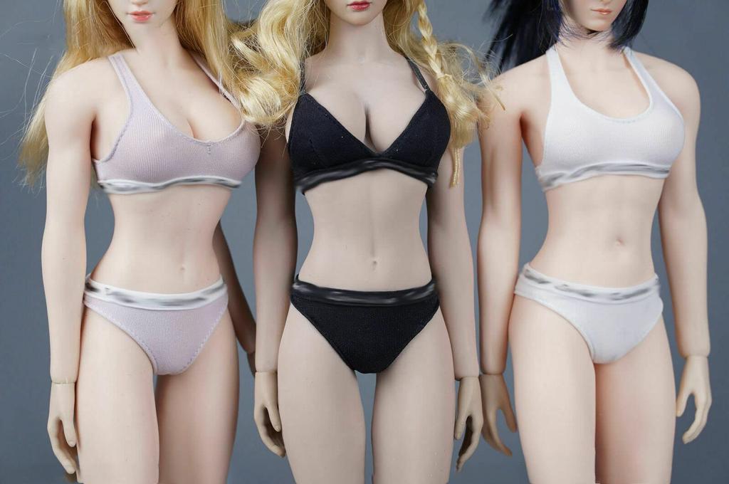 16 Scale Female Figure Clothes Girl Bra Back Underwear Clothes for 12 Inch Action Figure Body Doll (Pink)