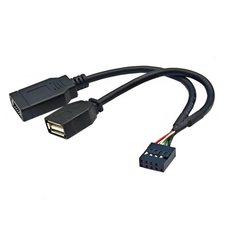 Кабель-конвертер USB 2.0 9-контактный в USB + Type E с передним портом Type C для улучшенной совместимости с материнскими платами 5,91 дюйма