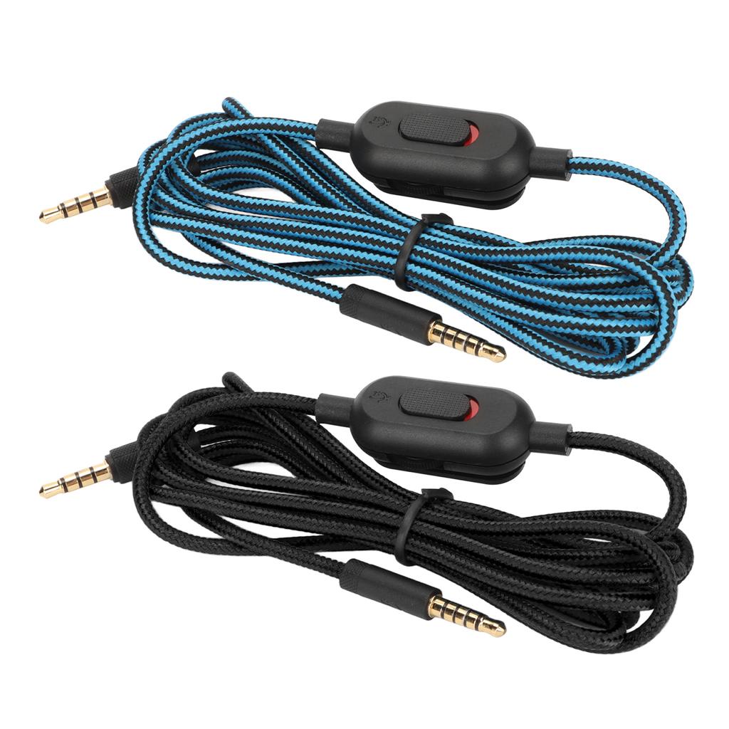 Gaming Headset Cable Woven Earphone Cord with Volume Control and Mute Switch for Pro Pr