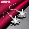925 Sterling Silver Snowflake Drop Earring Jewelry