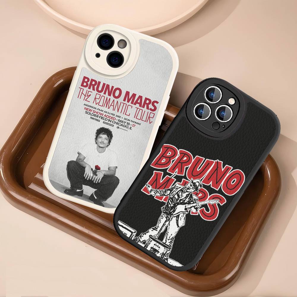Famous Bruno Mars The Romantic Leather Phone Case For IPhone 15 14 13 Pro Max 12 11 16 Plus Phone Cover