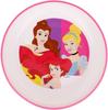Plat Cuisines Tataway Bol en Plastique Rose et Blanc Disney pour Filles Princesses Cendrillon Ariel Belle avec Base Antidérapante