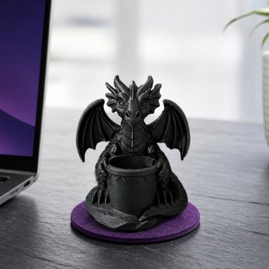 Горшок для цветов со встроенными дренажными отверстиями, 3D-печатный держатель для ручек в форме дракона, Уличный цветочный горшок для небольших зеленых растений