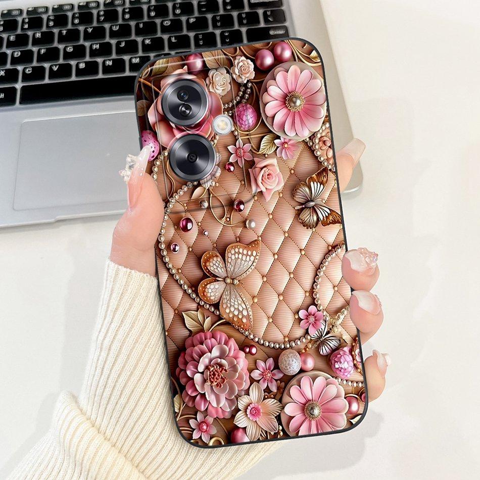 Для OPPO A79 5G Красивый Чехол для Телефона с Рисунком Розы и Бантом Для Oppo A79 5G CPH2553 CPH2557 Ударопрочные Мягкие Силиконовые Чехлы