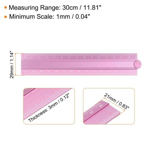 uxcell 30cm Folding Straight Ruler, Metric Aluminum Alloy Protractor, Foldable Angle Ruler, Geometry Measuring Tool for Architects, Artists, and Offic