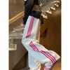 Повседневные полосатые брюки для мужчин, Осень и Зима, Американский стиль, Крутые спортивные штаны широкого кроя, Модные брендовые универсальные брюки в пол