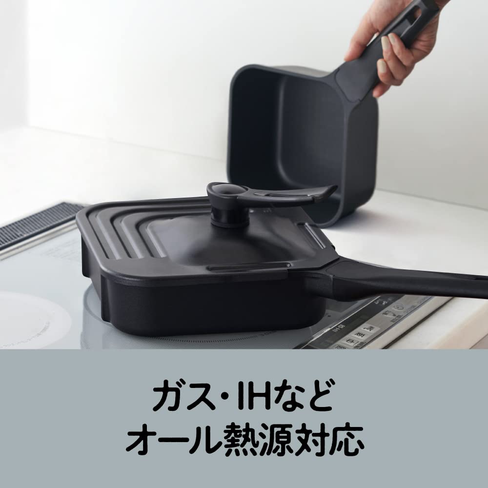 Квадратная сковорода sutto, набор из 3 предметов, черная, глубокая, Doshisha