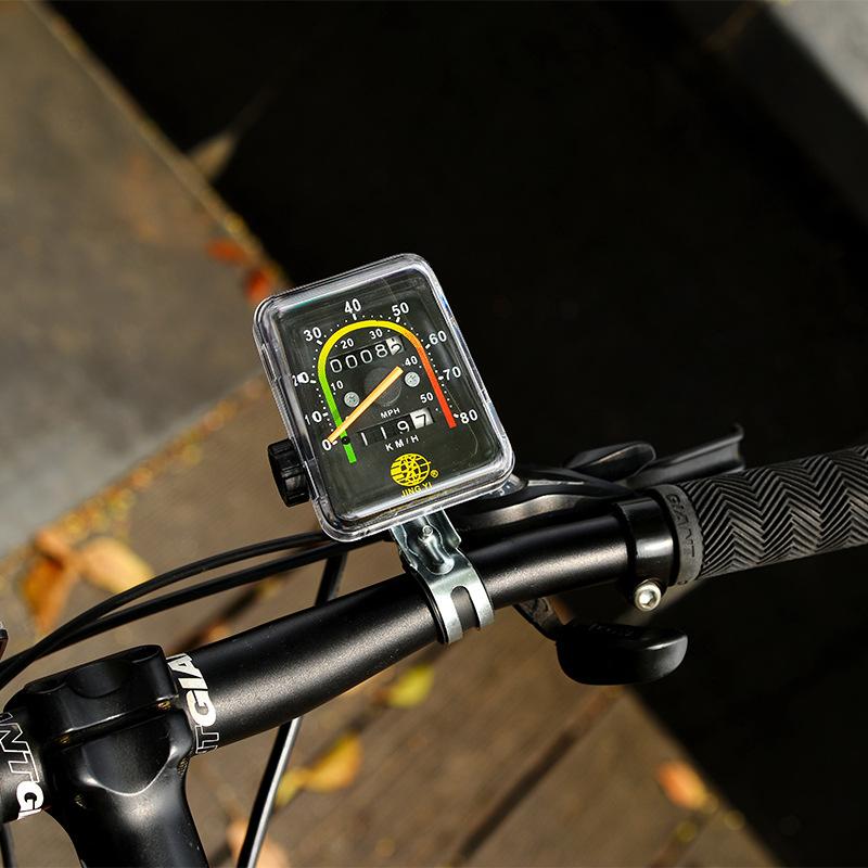 Bicycle Speedometer Bike Mechanical Odometer Waterproof Cycling Computer Code Table with Adapter Tracking Distance
