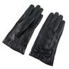 Women Faux Leather Gloves Fleece Lined Touch Screen Gloves Warm Winter Gloves with Bows for Driving Commuting Dating