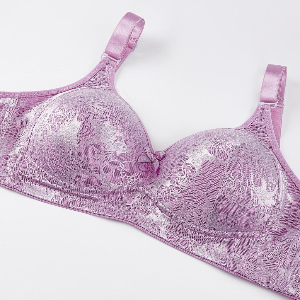 Кружевной бюстгальтер без косточек Женский регулируемый нижнее белье больших размеров Кружевной поддерживающий бюстгальтер Бюстгальтер для женщин среднего и пожилого возраста
