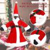 Christmas Wine Bottle Set Party Table Decor Wine Bottle Cover Red Velvet Dress Santa Claus Costume New Years Dinnerware Decor