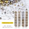 12 Grid White White Ab Pointed Bottom Rhinestone Set Ss3-Ss20 Nail Art Trinkets Glass Nail Art Pile Diamond Trinkets