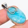 Natural Republic Larimar Gemstone 925 Solid Sterling Silver Pendant 1.50'' R5r99